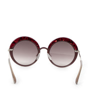 Authentic secondhand Jimmy Choo Burgundy Round Sunglasses designer accessories fashion luxury vintage webshop safe secure online shopping worldwide shipping delivery