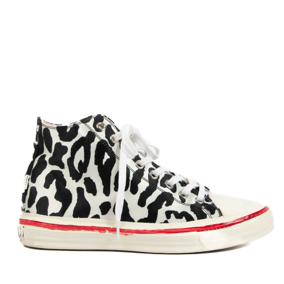 Marni Patterned Canvas Leopard Print Sneakers - size 36
