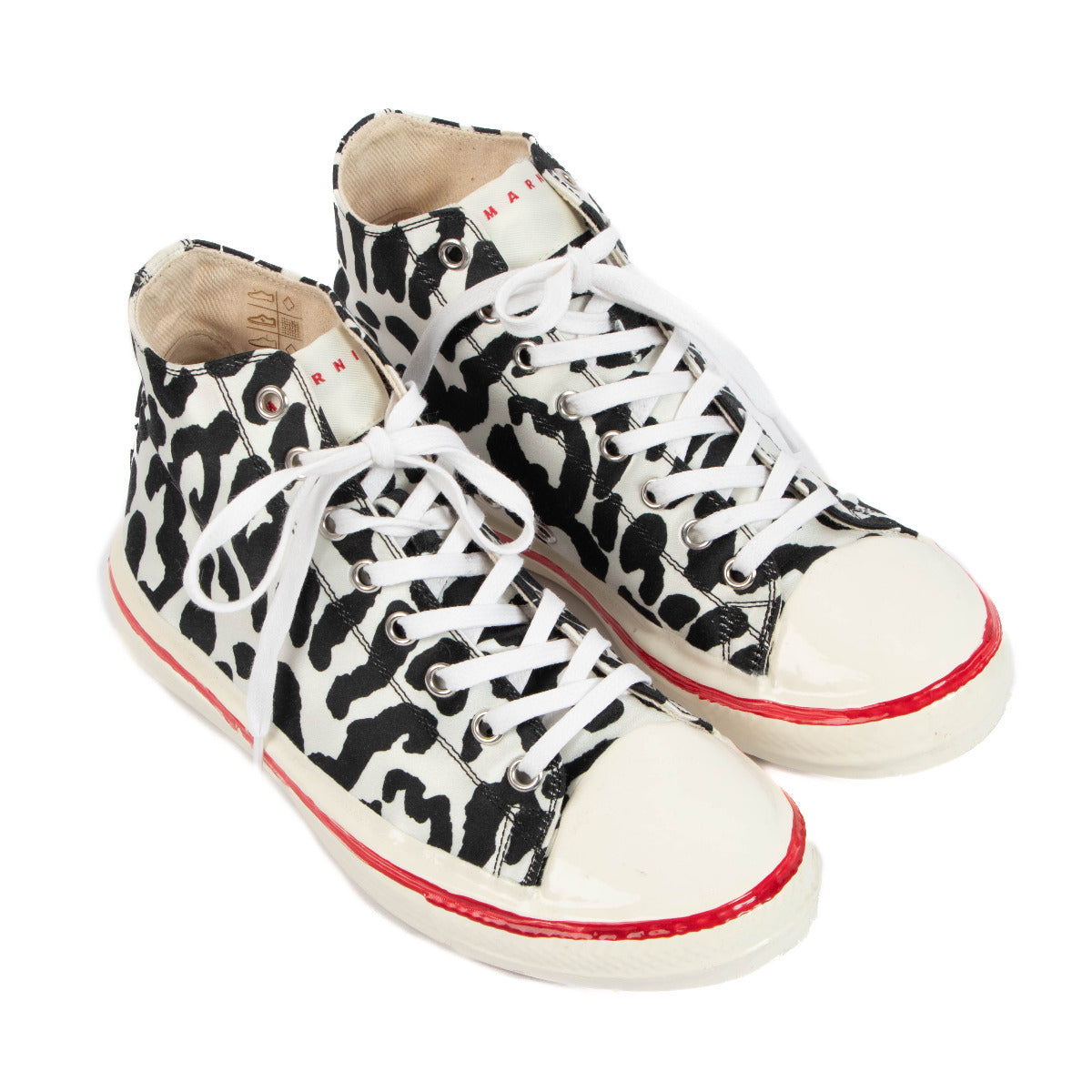 Marni Patterned Canvas Leopard Print Sneakers - size 36
