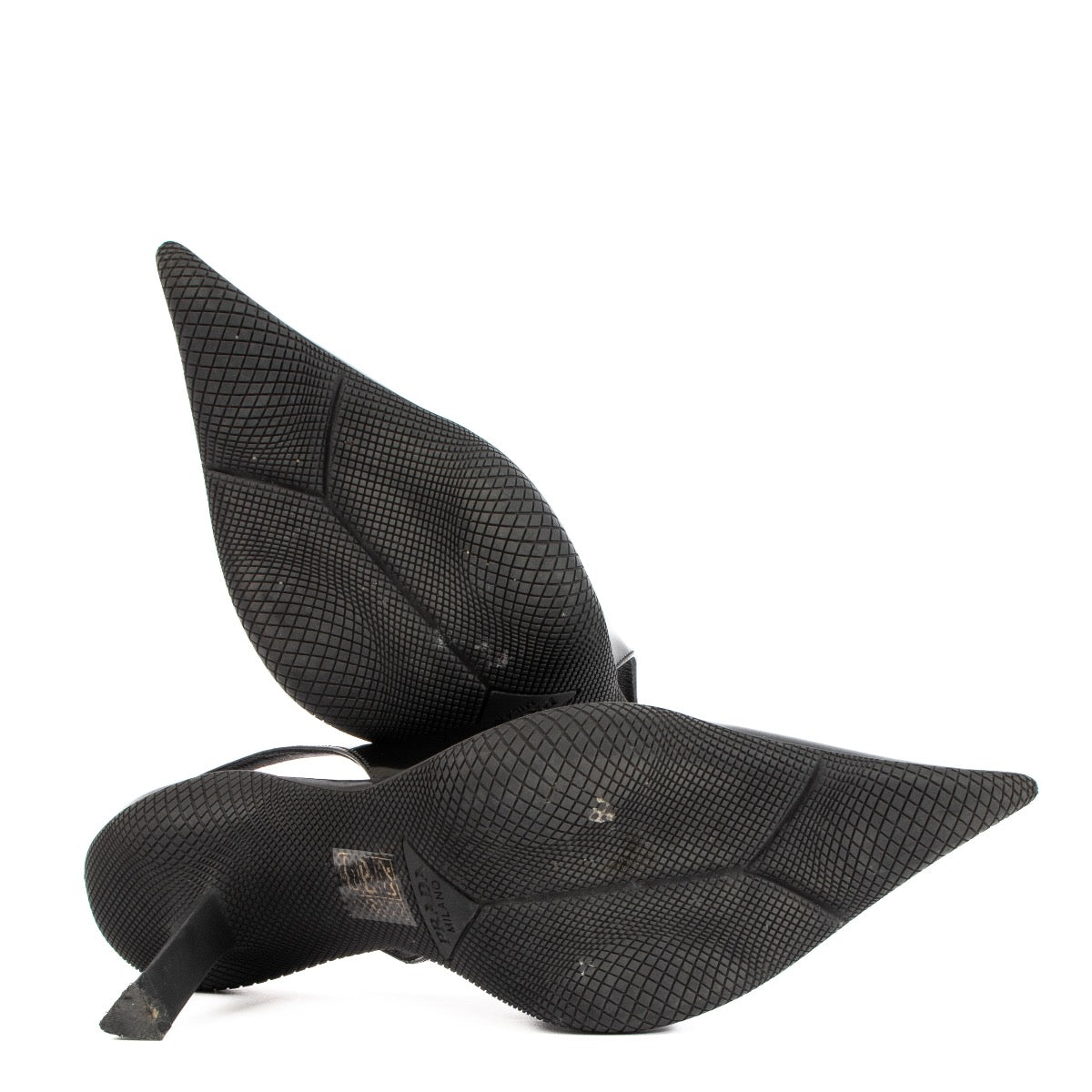 shop 100% authentic second hand Prada Black Triangle Patch Slingback Pumps - Size 37 on Labellov.com