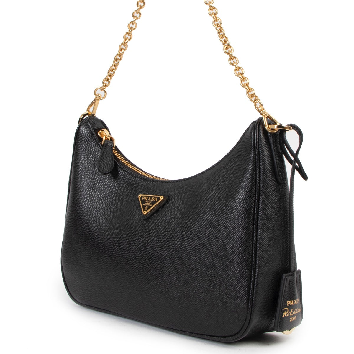 Shop now for your pre-loved, 100% authentic Prada Black Saffiano Leather Re-Edition 2005 Shoulder Bag, at Labellov.