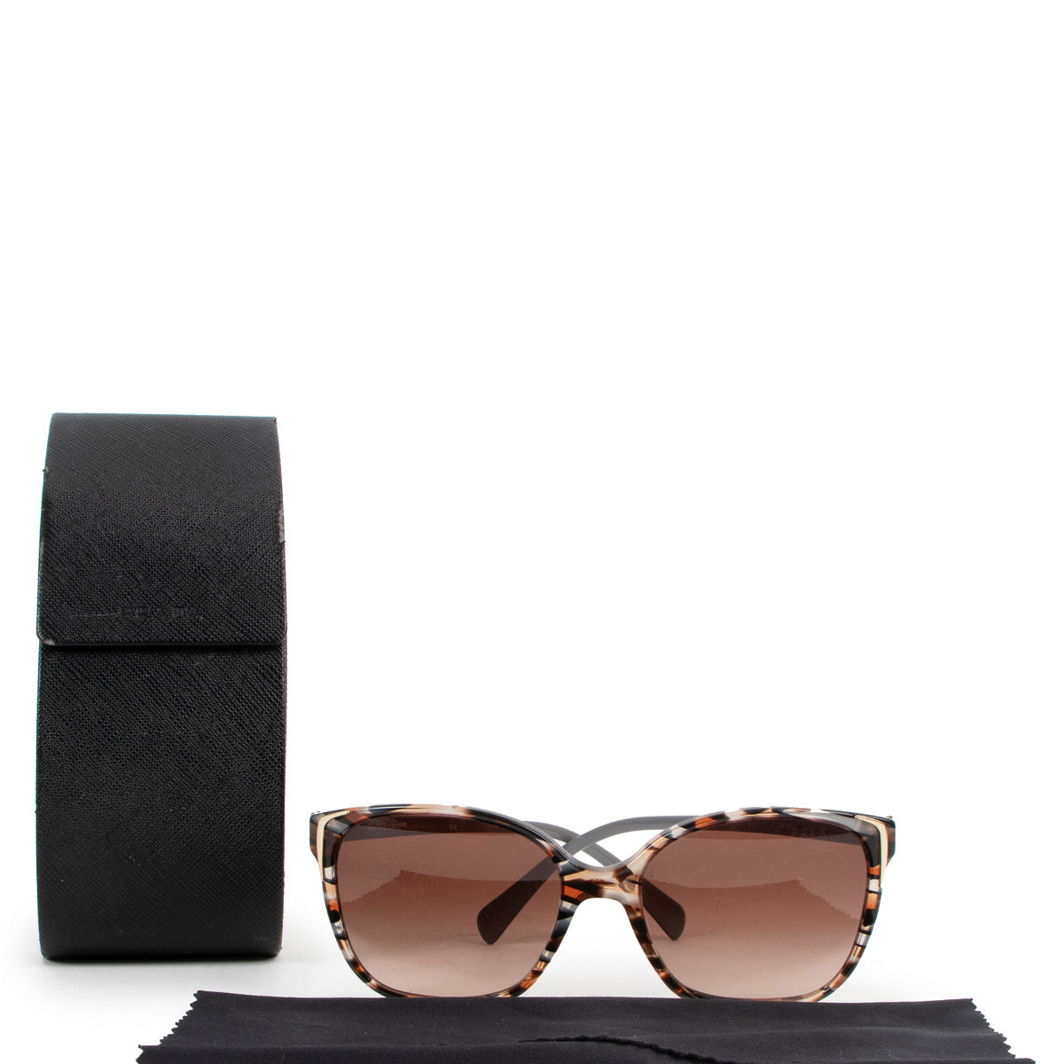 Prada Blauwe Cat Eye Havanna Zonnebril