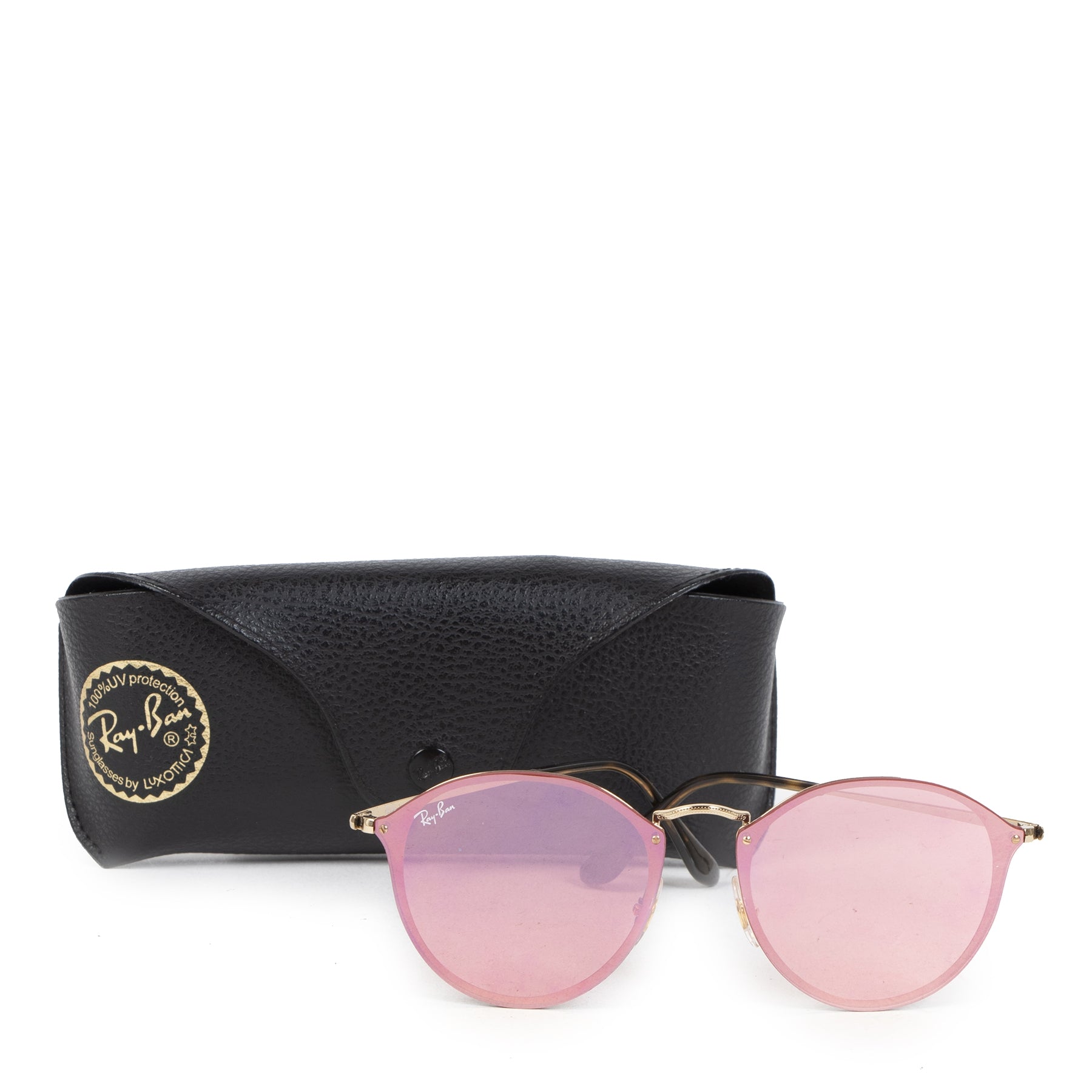 Authentic second-hand vintage Rayban Pink Blaze Round Sunglasses buy online webshop LabelLOV