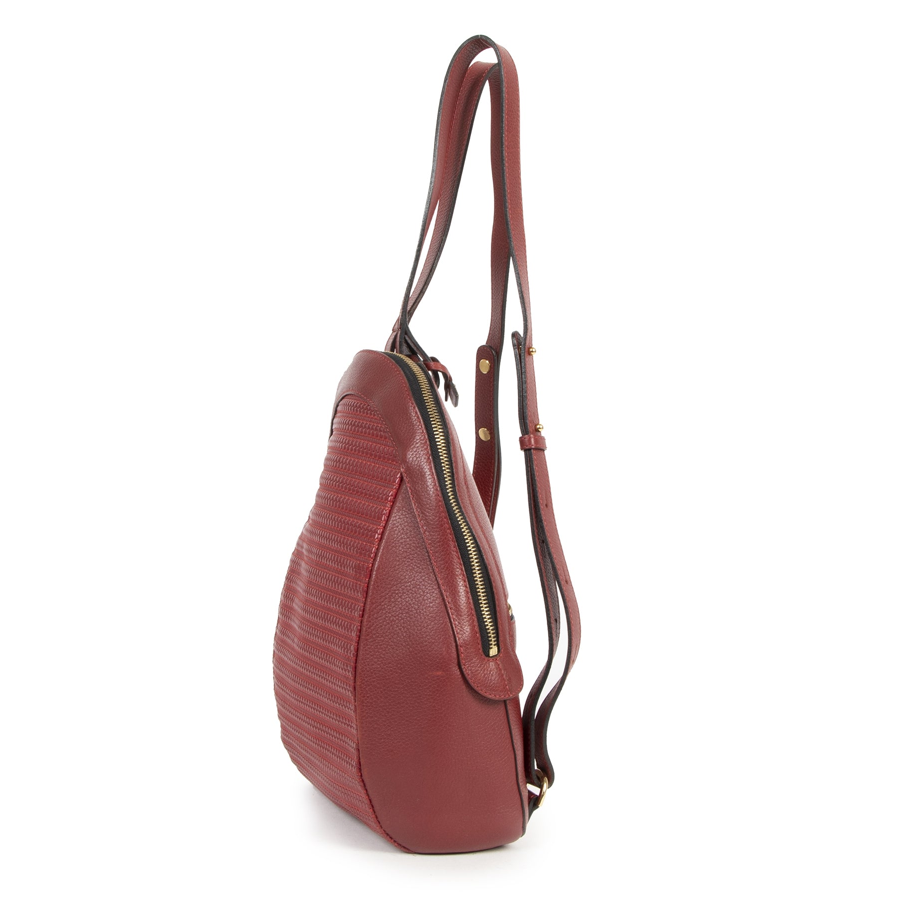 Delvaux Red Azov Backpack secondhand at the right price safe and secure online at LabelLOV Antwerp Belgium