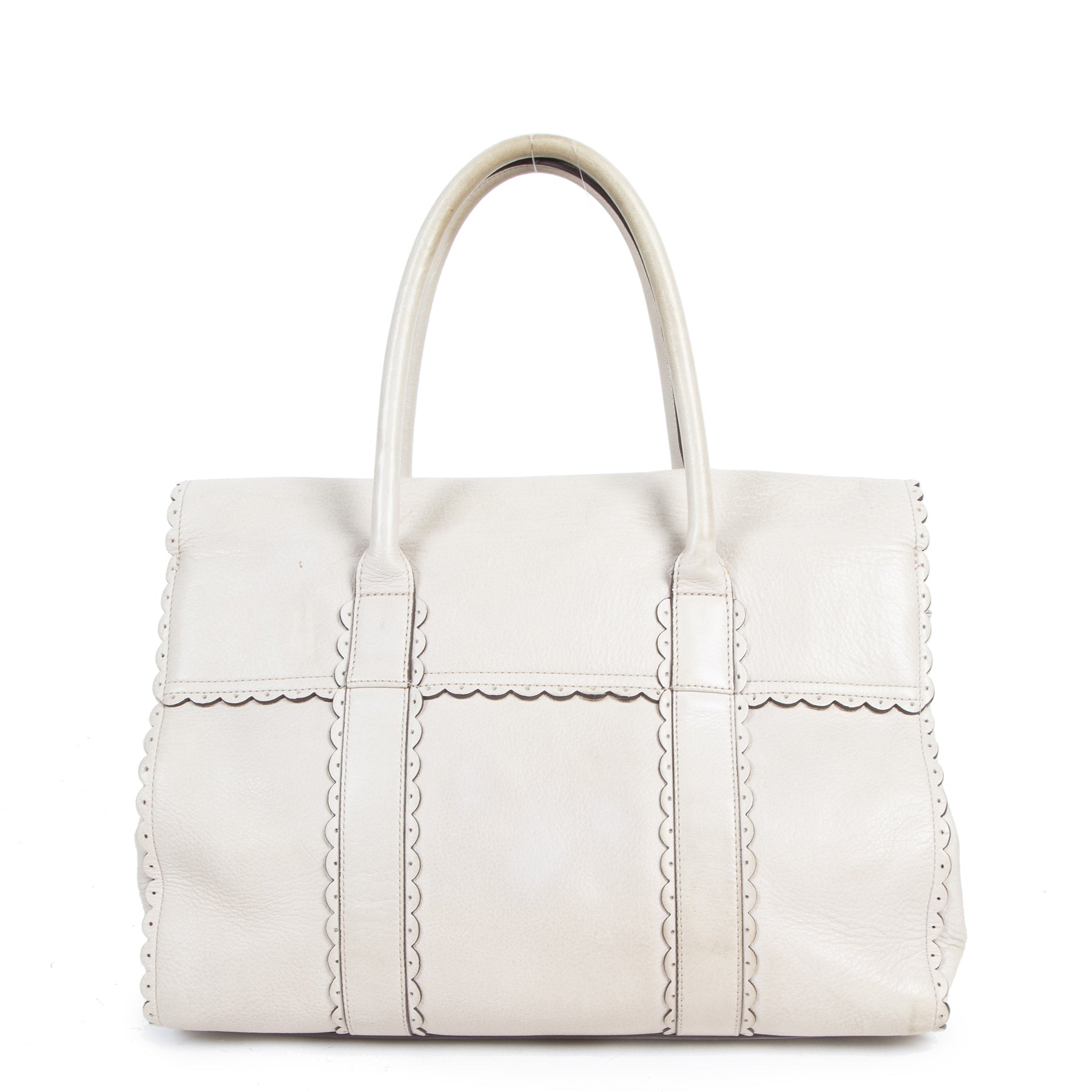 Mulberry Cookie Bayswater Satchel Pebble Beige Top Handle Bag