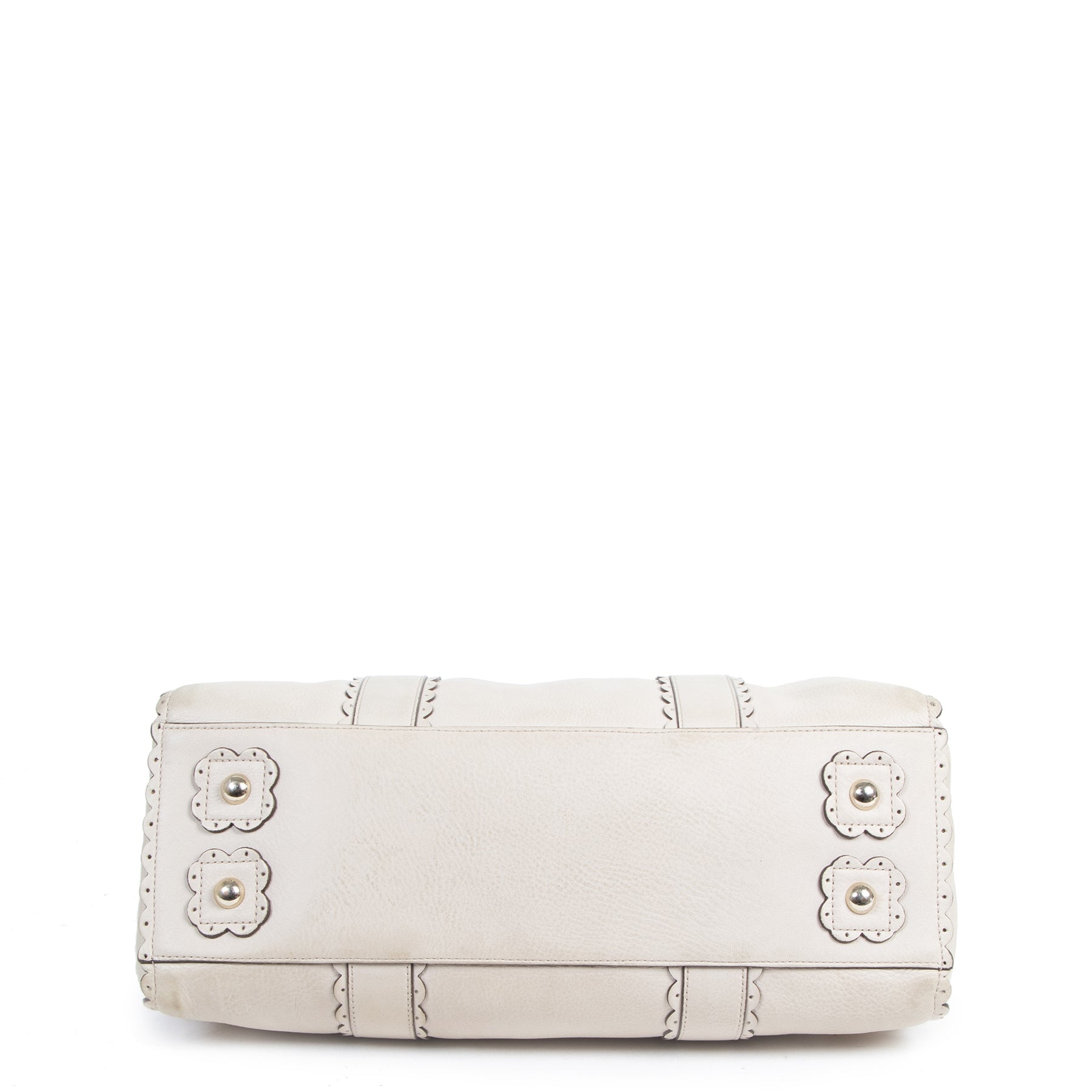 acheter en ligne seconde main Mulberry Cookie Bayswater Satchel Pebble Beige Top Handle Bag
