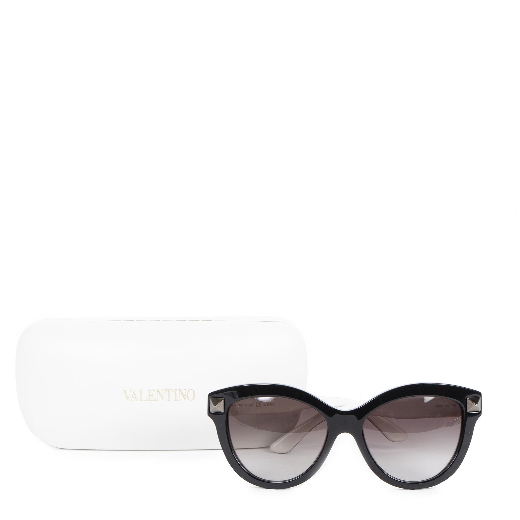 Authentic secondhand Valentino Black Stud Cat-Eye Sunglasses designer accessories safe secure online shopping luxury vintage webshop