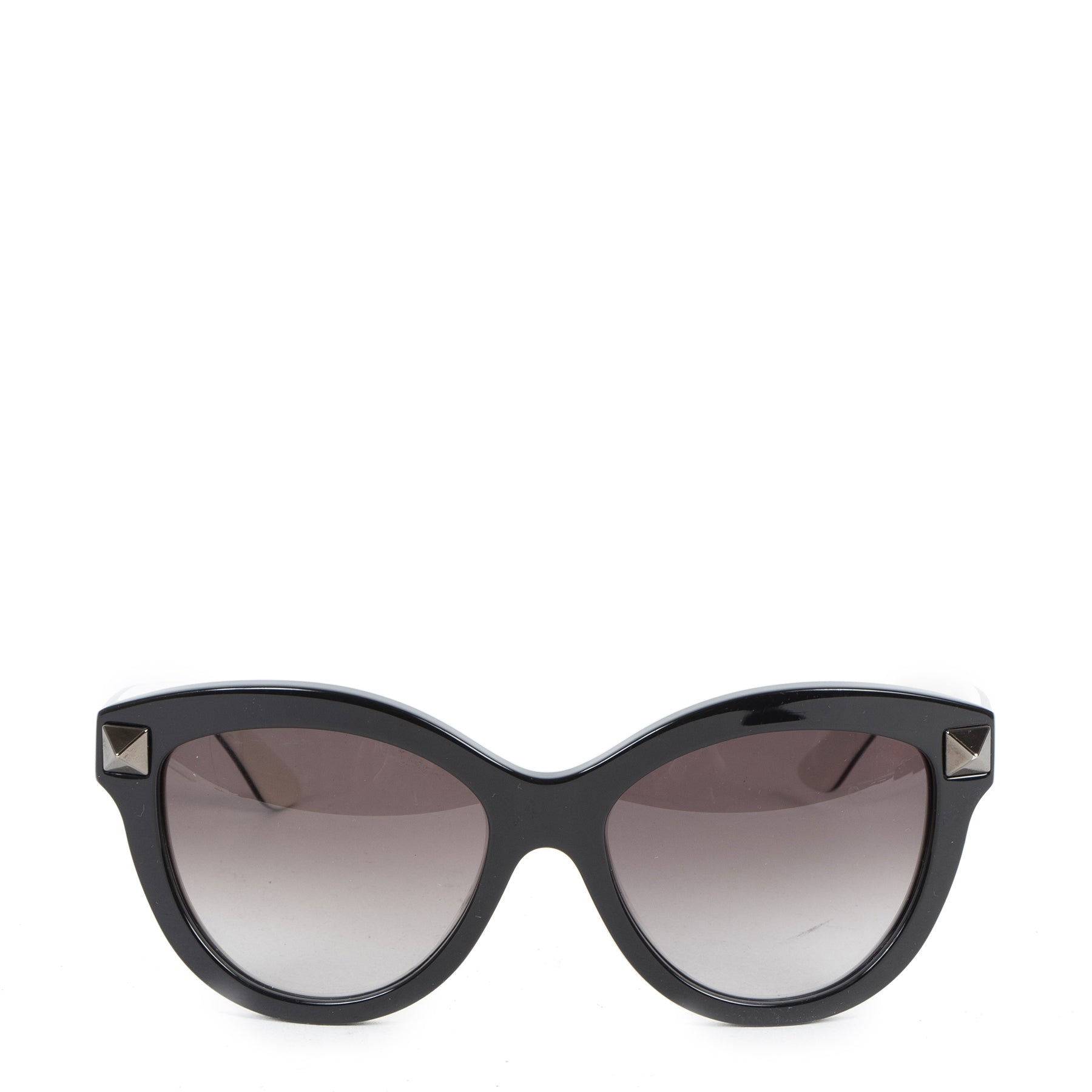 Authentic secondhand Valentino Black Stud Cat-Eye Sunglasses designer accessories safe secure online shopping luxury vintage webshop