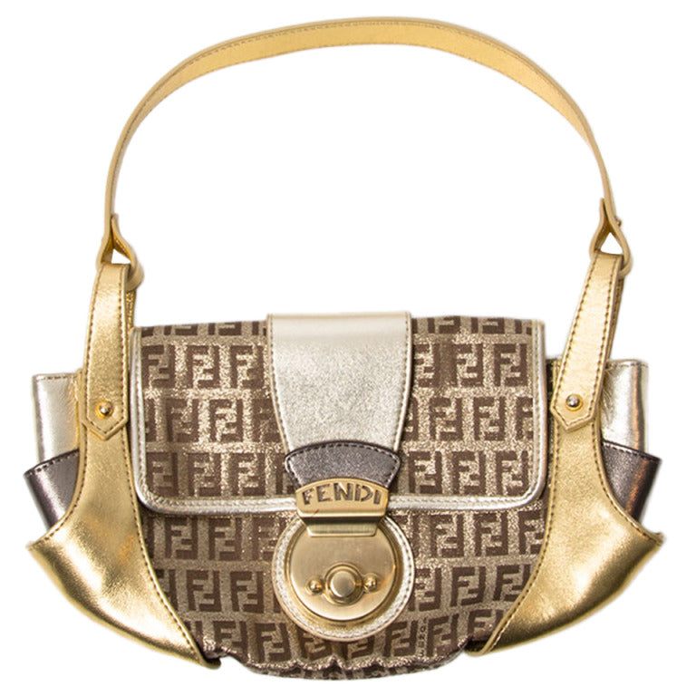 Fendi Gold Zucca Handbag