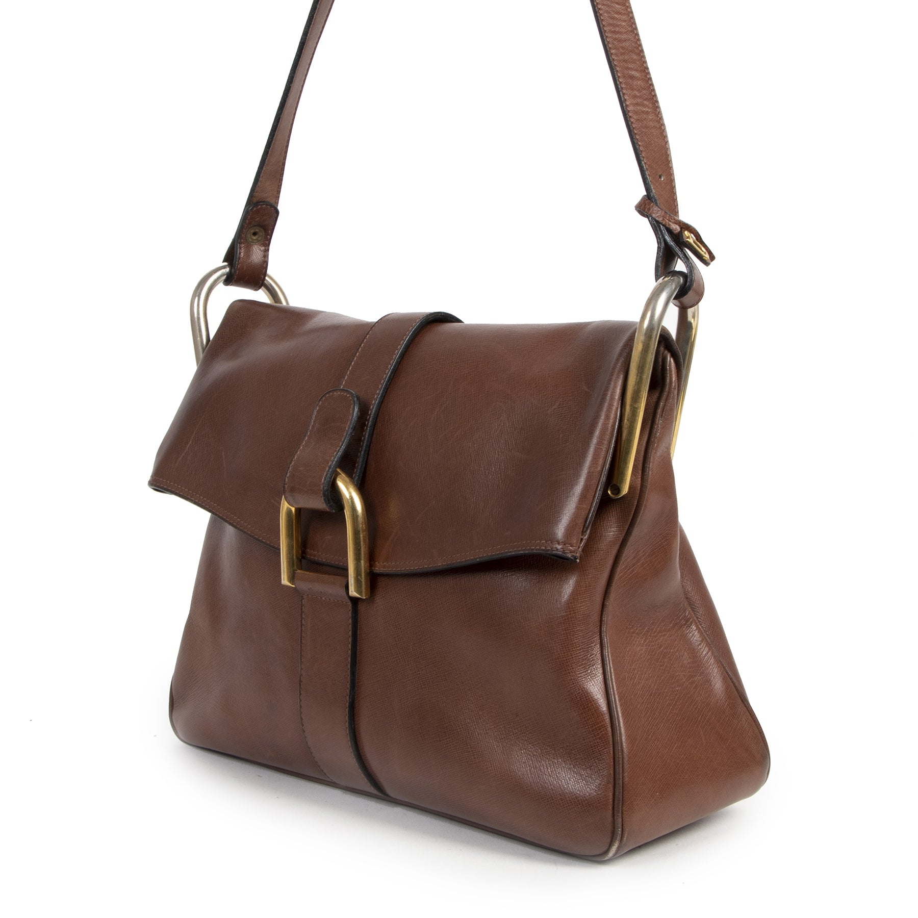 Delvaux Brown Givry Shoulder Bag te koop bij labellov
