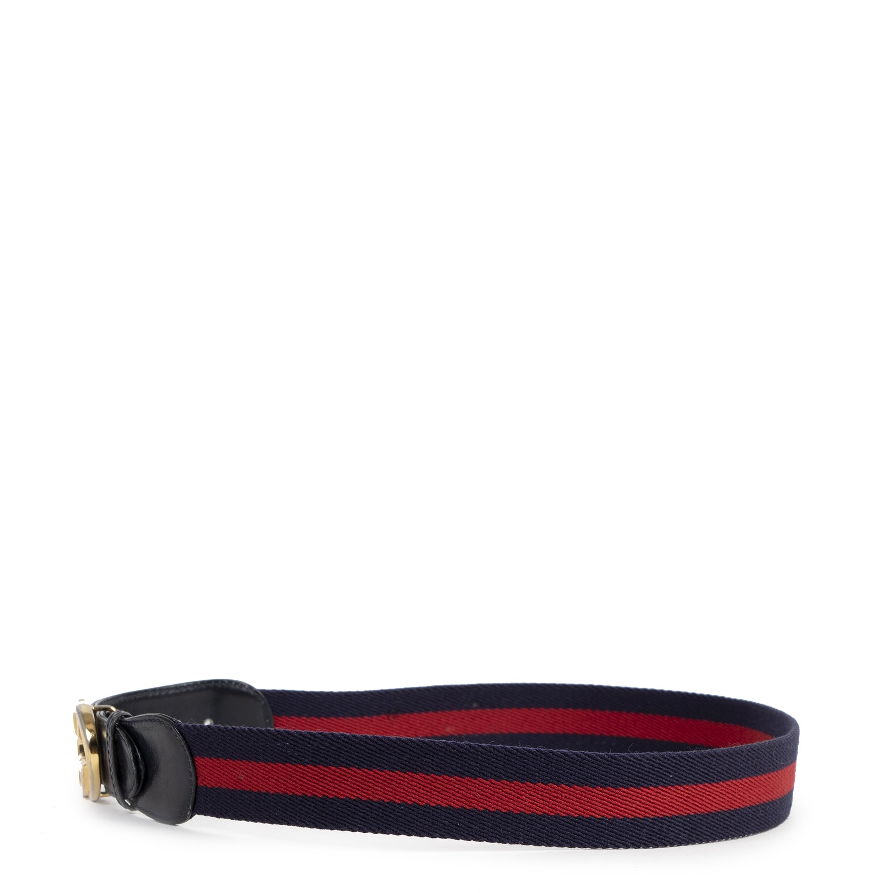 Gucci Blue Red Web Belt GG Buckle for sale at Labellov secondhand luxury in Antwerp