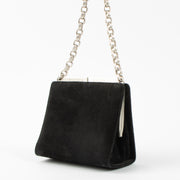 Shop the 100% authentic Bottega Veneta Vintage Black Suede Chain Clutch second hand on Labellov.com!