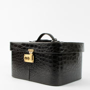 Shop the 100% authentic Delvaux Black Vintage Shiny Crocodile Beauty Case second hand on Labellov.com