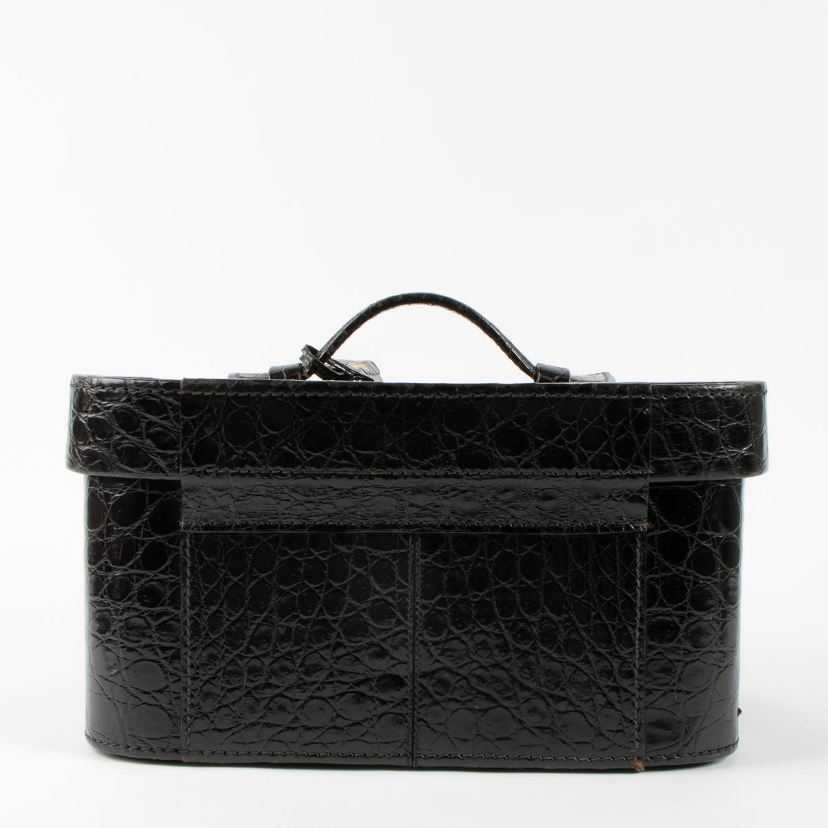 Shop the 100% authentic Delvaux Black Vintage Shiny Crocodile Beauty Case second hand on Labellov.com