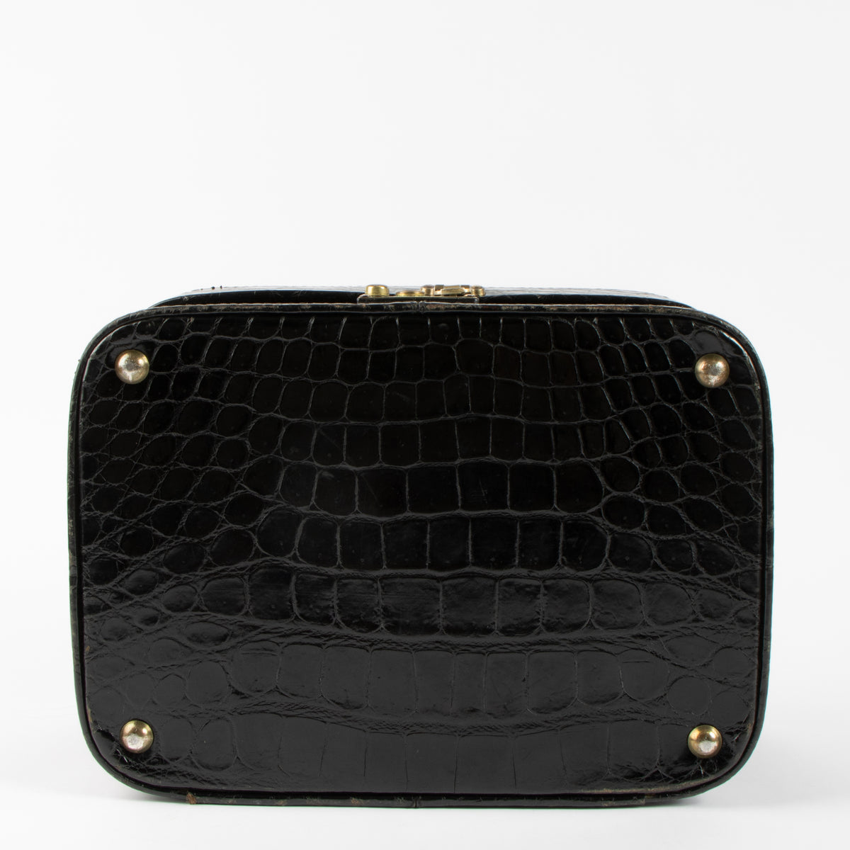 Shop the 100% authentic Delvaux Black Vintage Shiny Crocodile Beauty Case second hand on Labellov.com