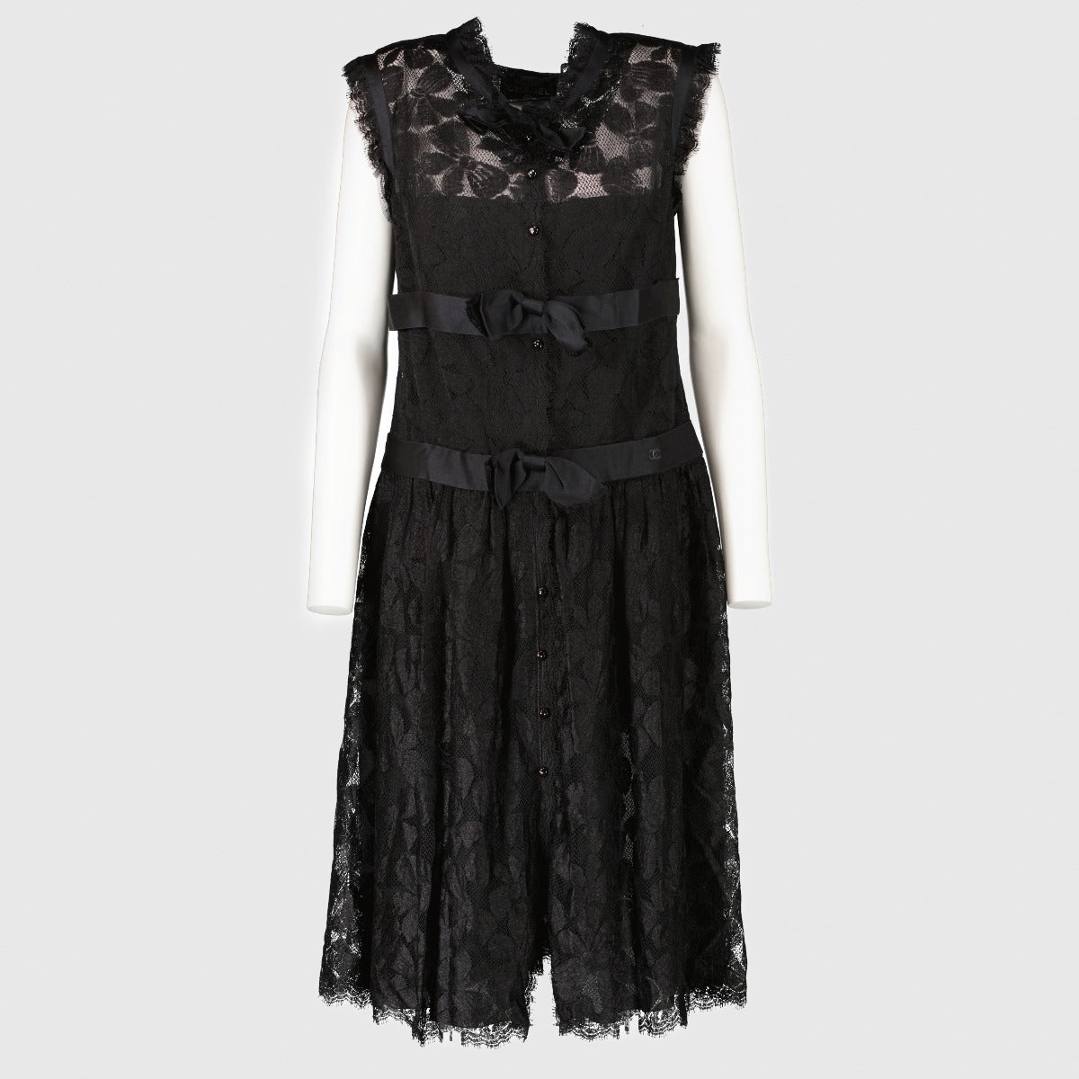 Chanel 05A Black Lace Dress - Size FR42