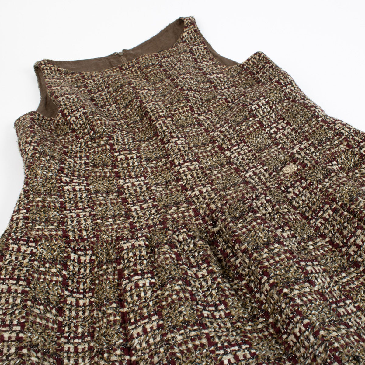 shop 100% authentic second hand Chanel 12A Brown Tweed Dress - Size 38 on Labellov.com