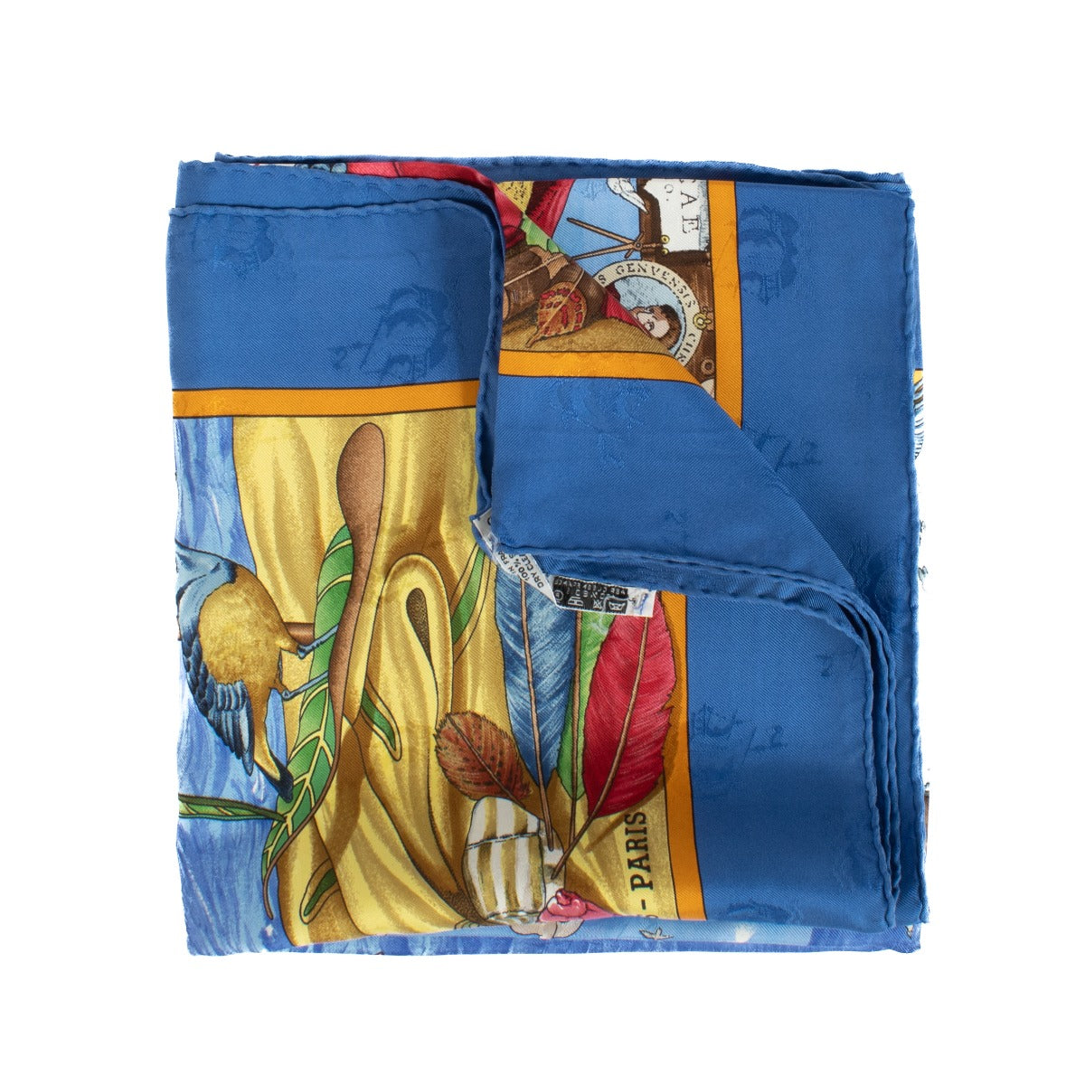Authentic second-hand Hermès Jacquard Carré 90 Christophe Columb Découvre l'Amerique Silk Scarf on labellov.com