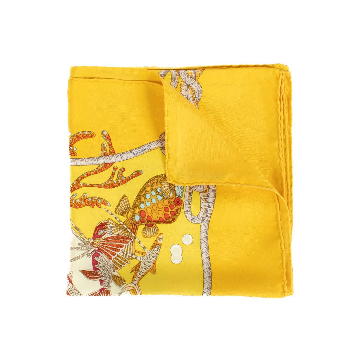 Authentic second-hand Hermès Yellow Carré 90 Silk Scarf on labellov.com