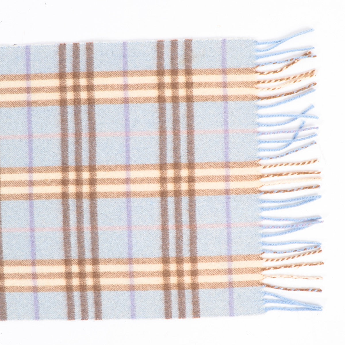 Shop safe online at Labellov in Antwerp this 100% authentic second hand Burberry Blue Cashmere/Lambswool Check Scarf