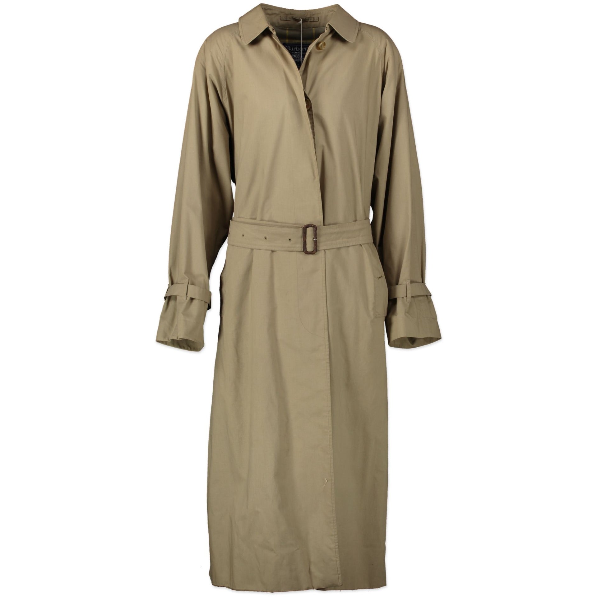 Buy authentic secondhand Burberry Beige Classic Single Breasted Long Trench Coat - UK 16 at the right price at LabelLOV vintage webshop. Safe and secure online shopping. Koop authentieke tweedehands Burberry Beige Classic Single Brested Long Trench Coat -