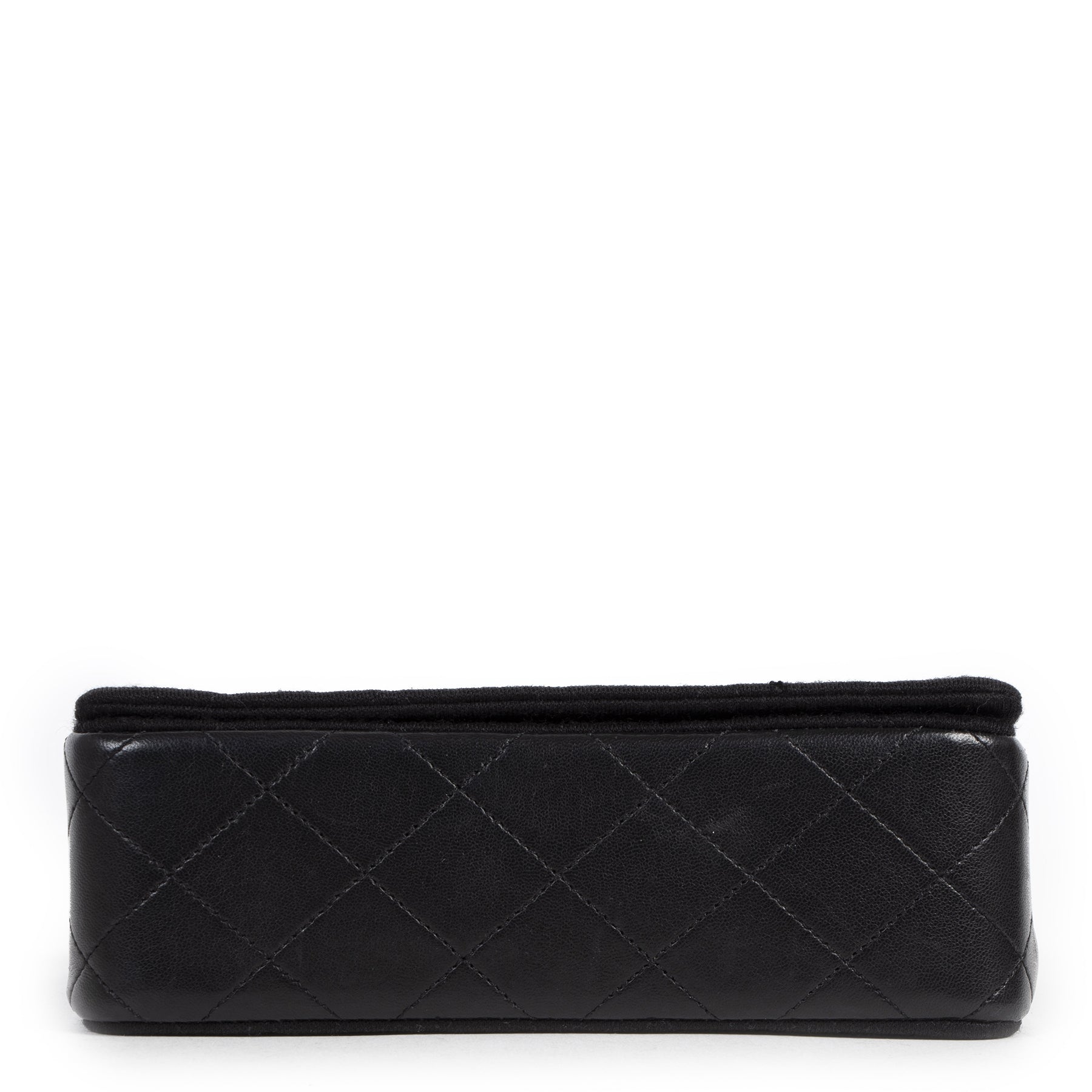 Chantel Vintage Black Jersey Lambskin Flapbag