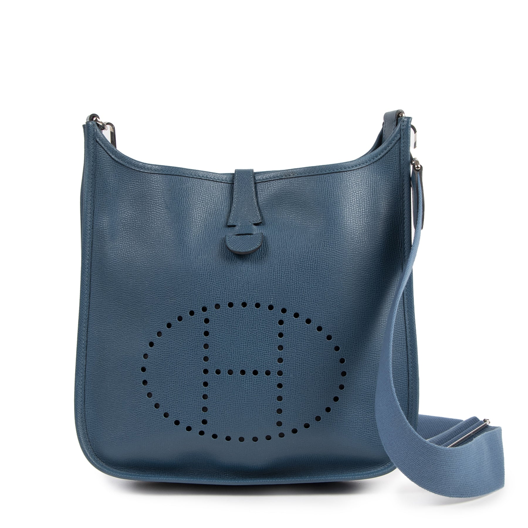 Authentique seconde-main vintage Hermes Blue De Galice Evelyne Epsom achète en ligne webshop LabelLOV