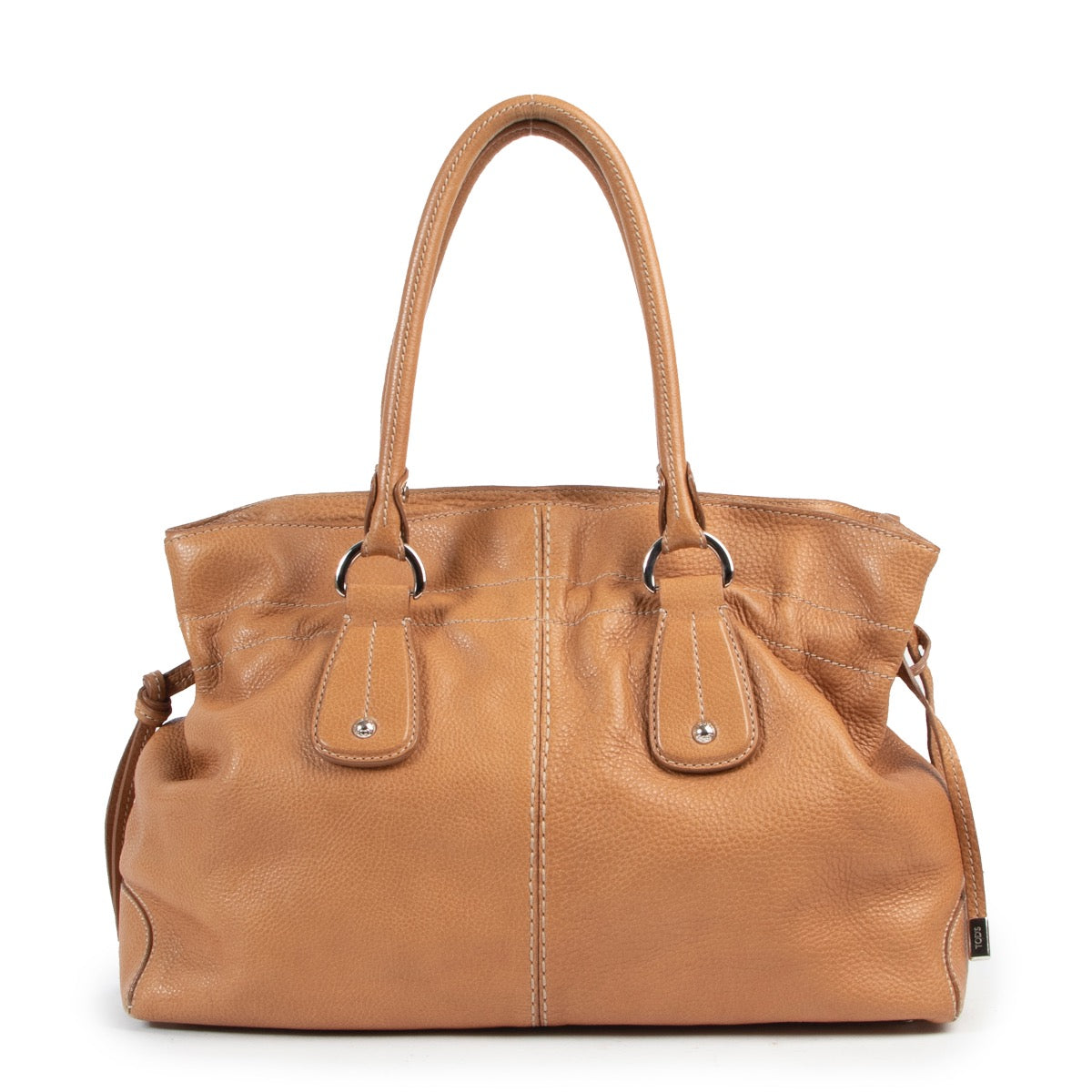 Shop second hand Tod's top handle bag in camel leather.