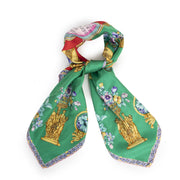 Authentic second-hand vintage Versace Red And Green Silk Scarf buy online webshop LabelLOV
