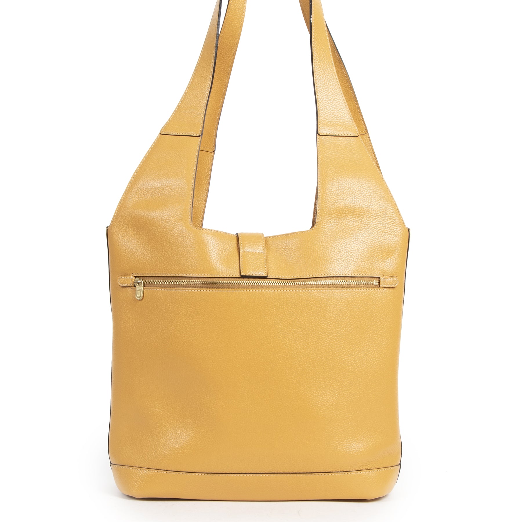 Authentique seconde-main vintage Delvaux ochre Liaison Shoulder Bag achète en ligne webshop LabelLOV