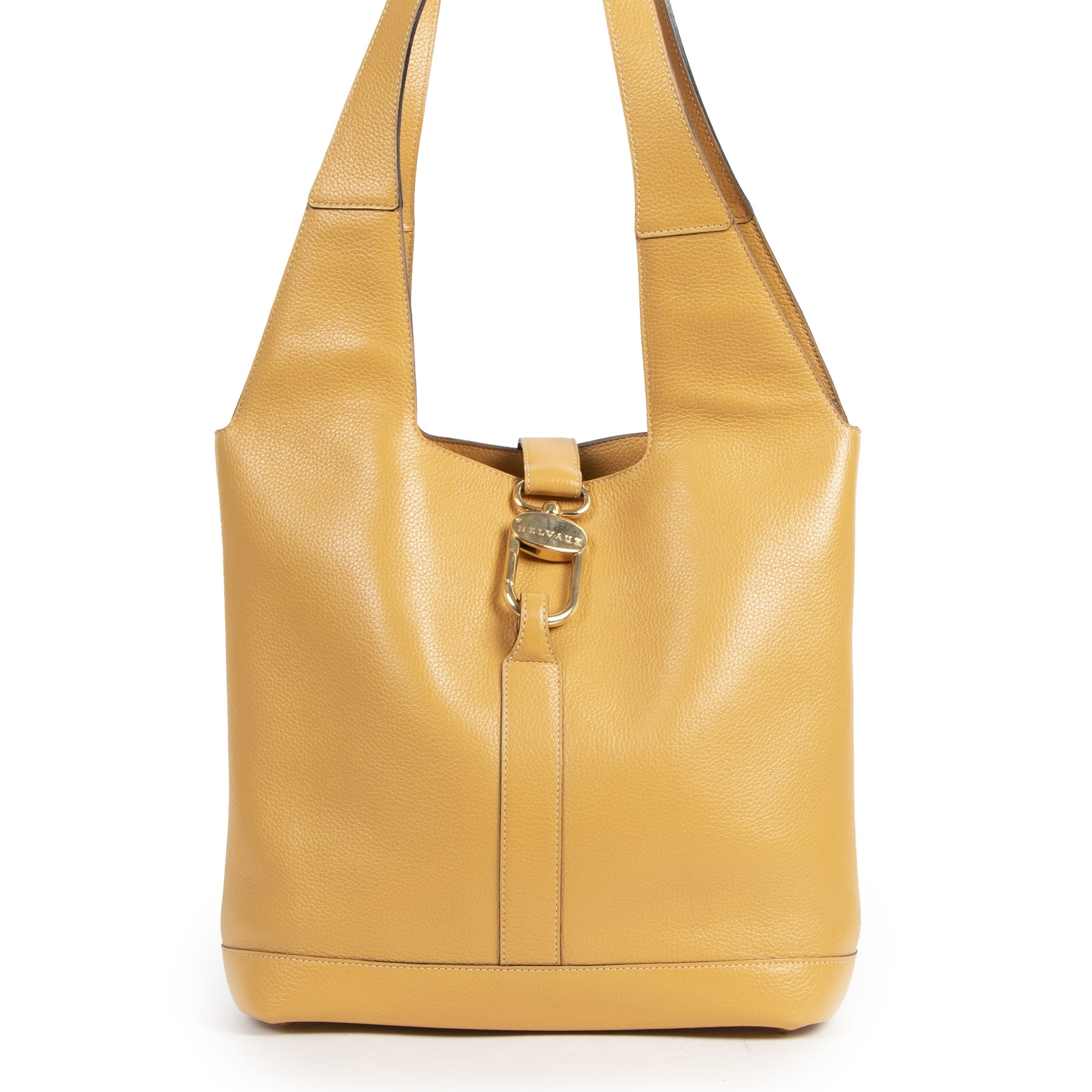 Authentic second-hand vintage Delvaux ochre Liaison Shoulder Bag buy online webshop LabelLOV