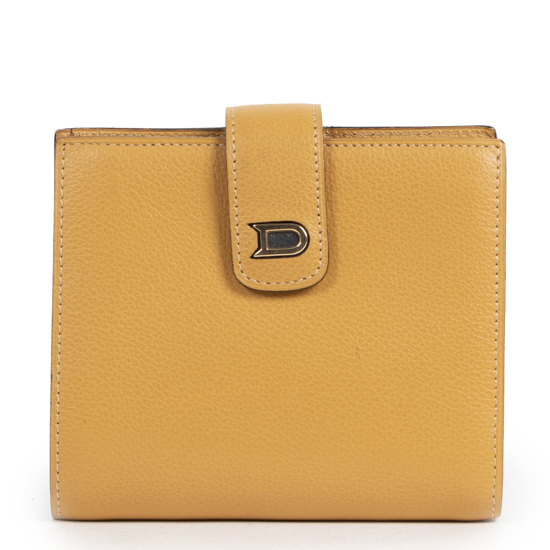 Authentique seconde-main vintage Delvaux Ochre Leather Wallet achète en ligne webshop LabelLOV