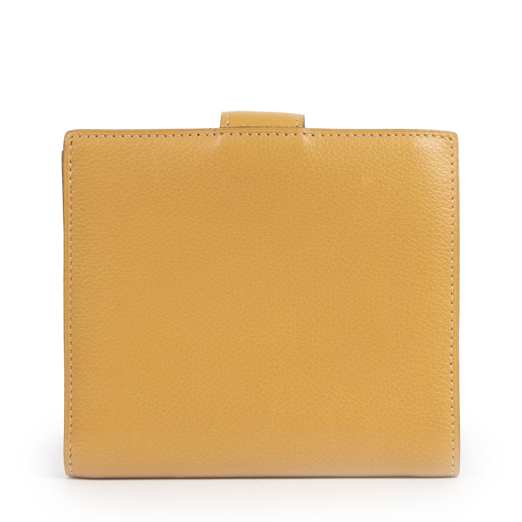 Authentic second-hand vintage Delvaux Ochre Leather Wallet buy online webshop LabelLOV