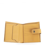 Authentieke tweedehands vintage Delvaux Ochre Leather Wallet koop online webshop LabelLOV