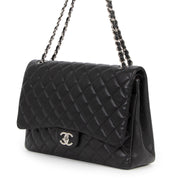 Chanel Maxi Black Lambskin Classic Double Flap Bag
