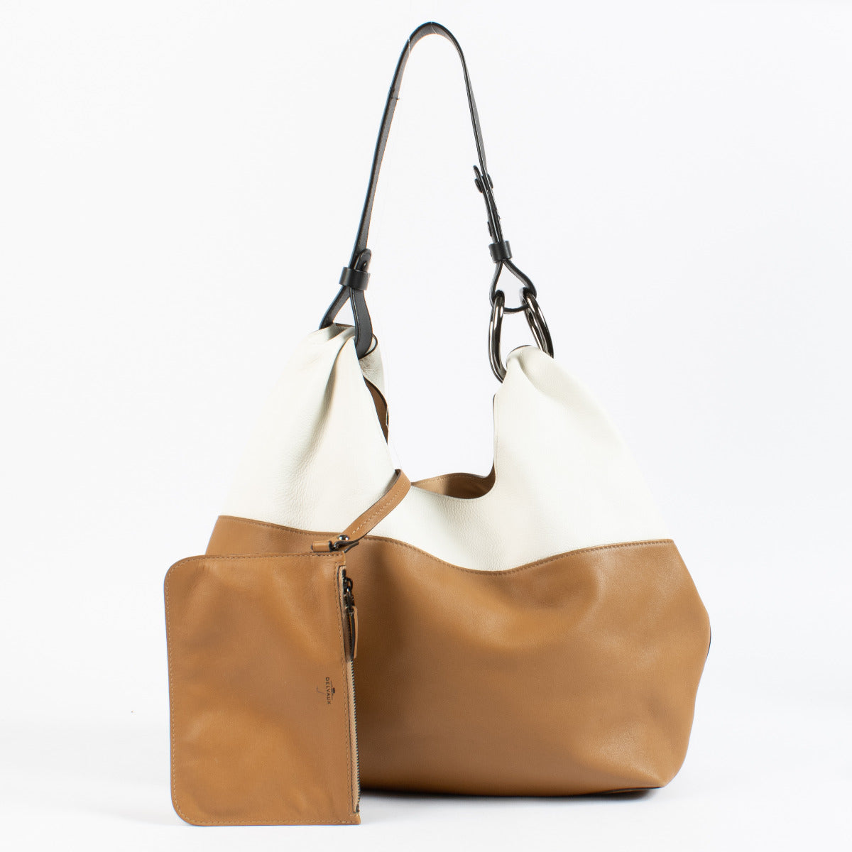Delvaux Camel and Cream Givry With Me Shoulder Bag