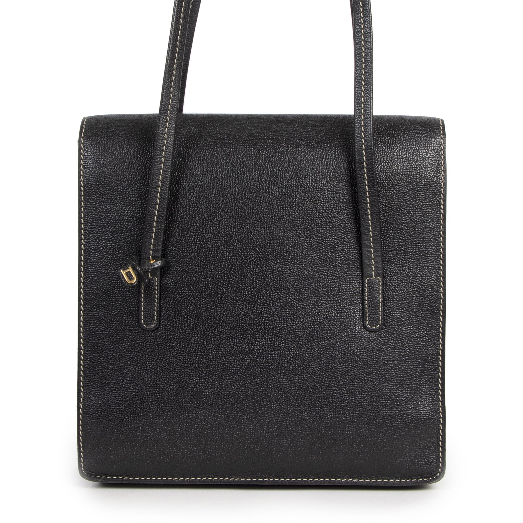 Authentique seconde-main vintage Delvaux Black Santal Shoulder Bag achète en ligne webshop LabelLOV