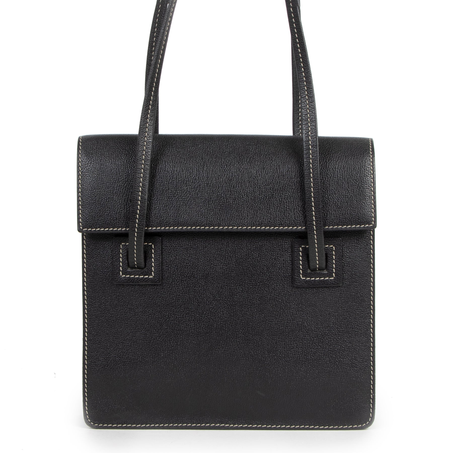 Authentic second-hand vintage Delvaux Black Santal Shoulder Bag buy online webshop LabelLOV