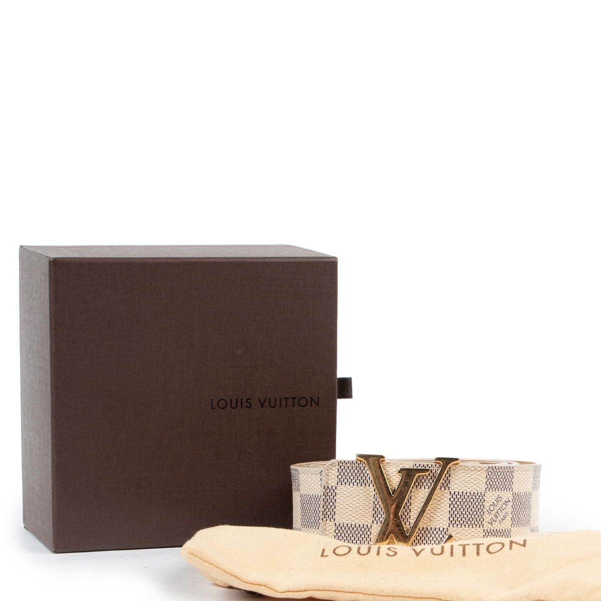 Louis Vuitton Damier Azur Belt for the best price at Labellov secondhand luxury in Antwerp Belgium