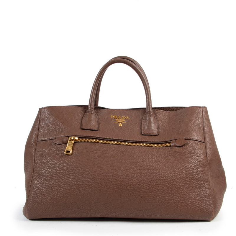 Shop safe online authentic Prada Brown Shoulder Bag at the right price