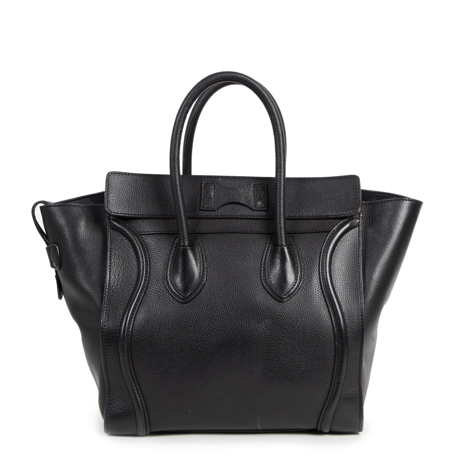 Authentique seconde-main vintage Céline Mini Black Luggage Tote koop online webshop LabelLOV