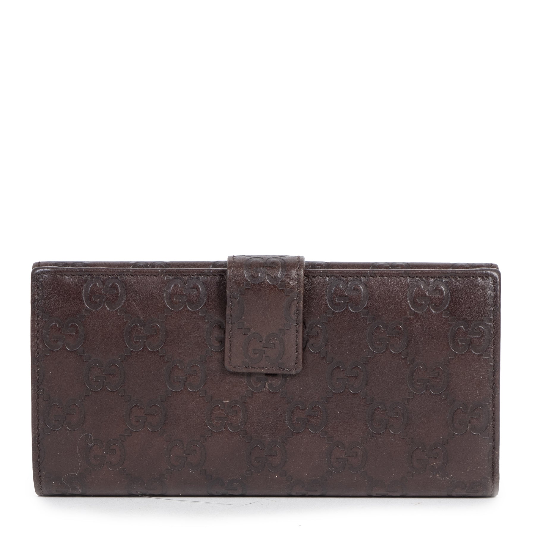 Gucci Shima GG Logo Brown Leather Long Wallet – Labellov