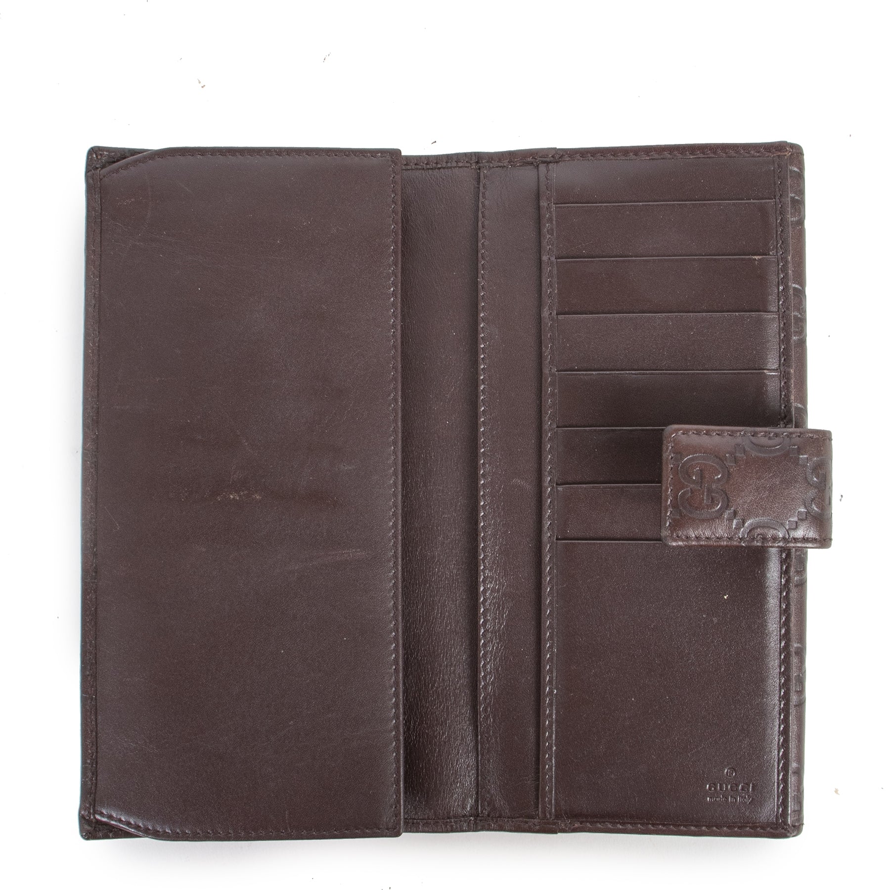 Gucci Shima GG Logo Brown Leather Long Wallet – Labellov