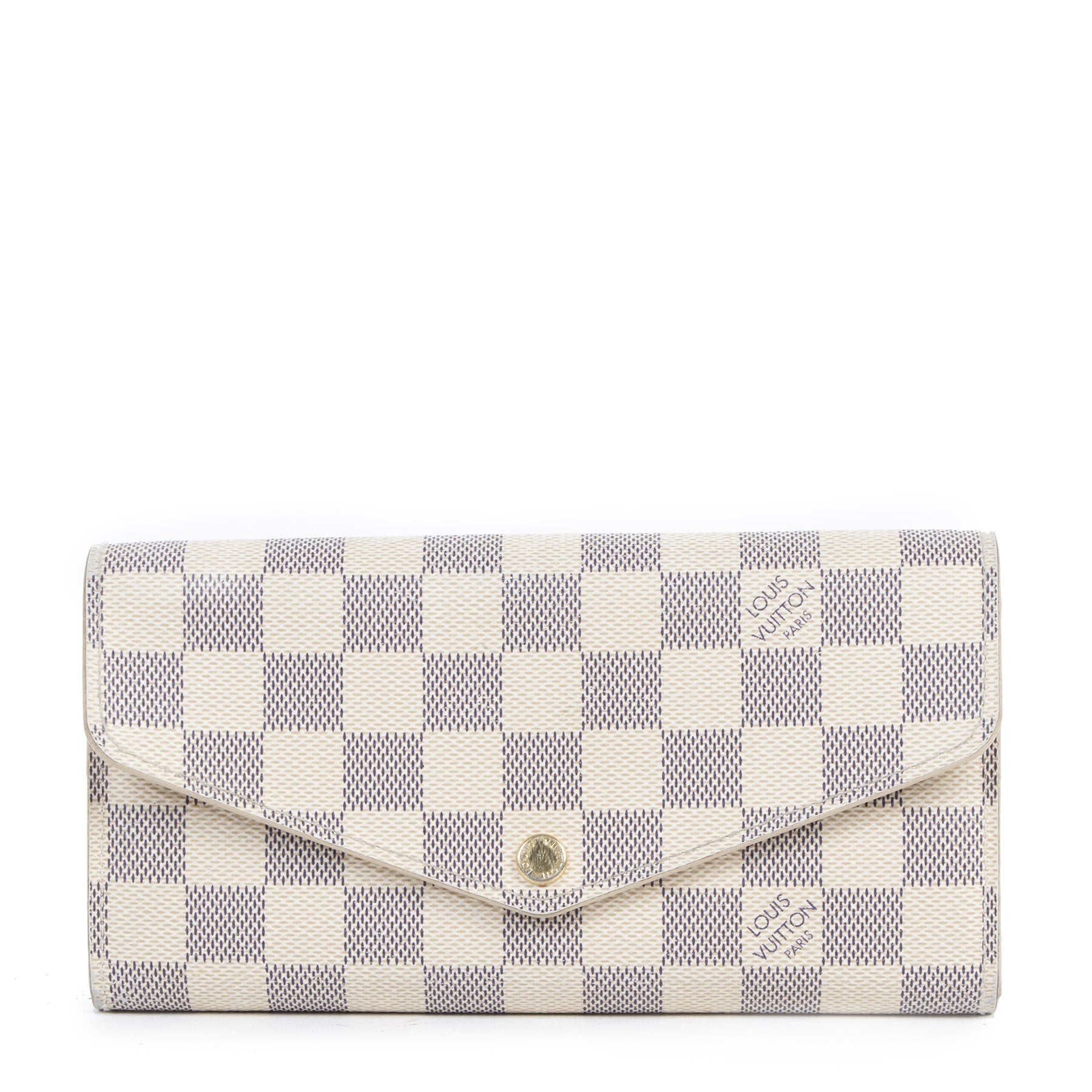 Buy authentic secondhand Louis Vuitton Sarah Damier Azur Wallet at the right price at LabelLOV vintage webshop. Safe and secure online shopping. Koop authentieke tweedehands Louis Vuitton Sarah Damier Azur Wallet met de juiste prijs bij LabelLOV