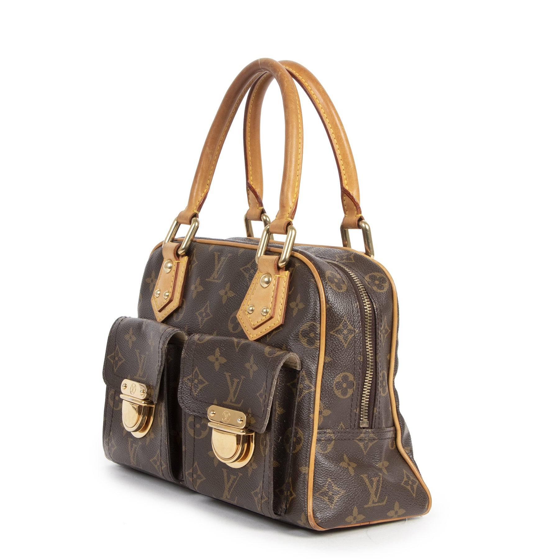 Authentieke tweedehands vintage Louis Vuitton Monogram Canvas Manhattan PM Bag koop online webshop LabelLOV