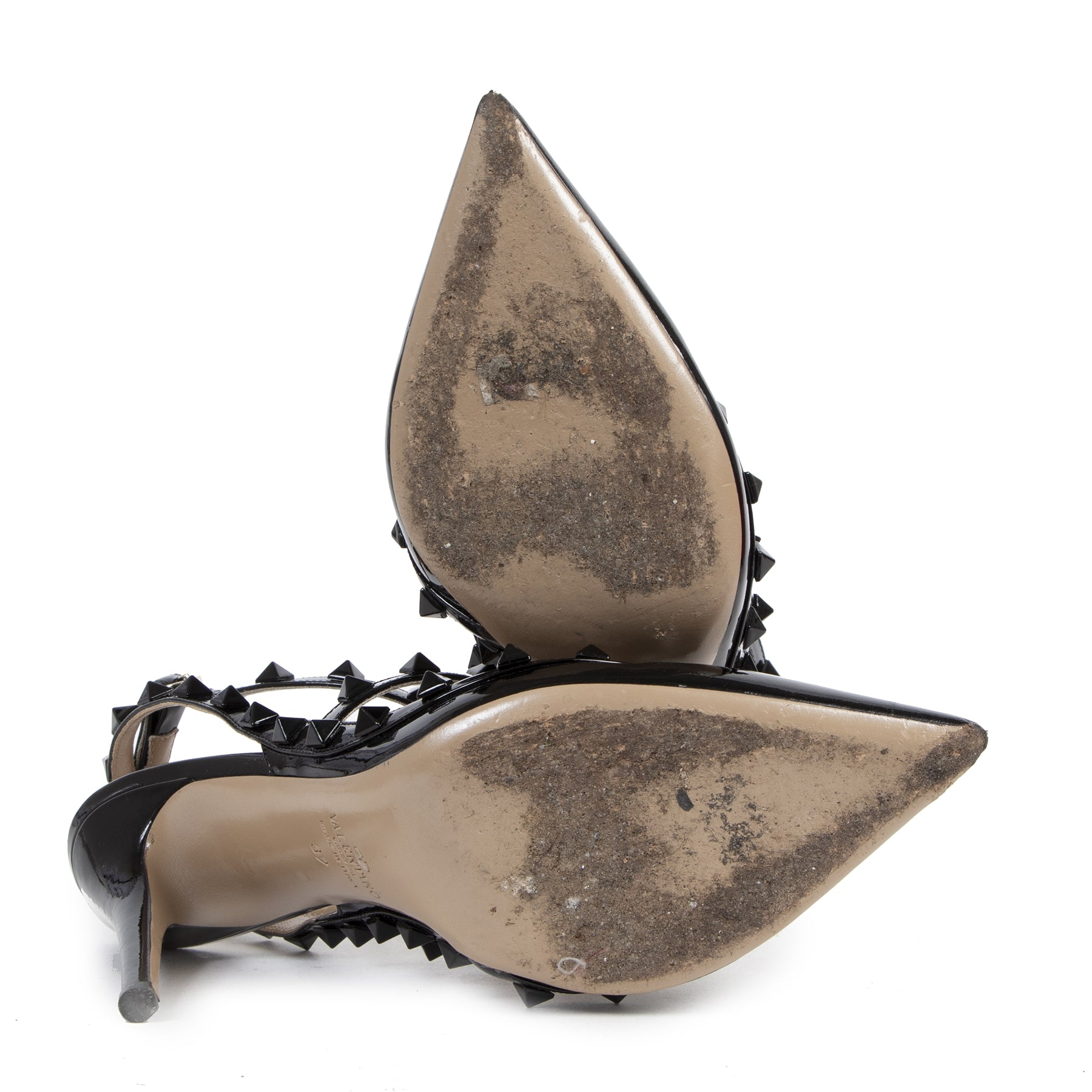 Authentique seconde-main vintage Valentino Patent Leather Rockstud Heels - Size 37 achète en ligne webshop LabelLOV