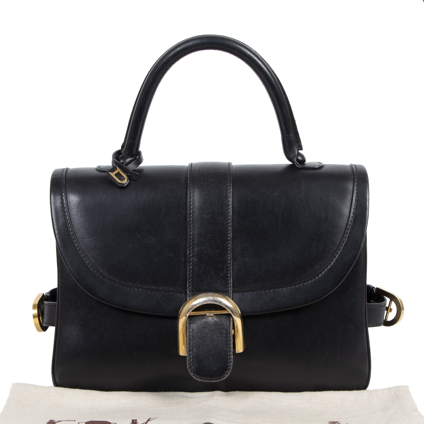 Authentic second-hand vintage Delvaux Black Brillant Rouilly buy online webshop LabelLOV