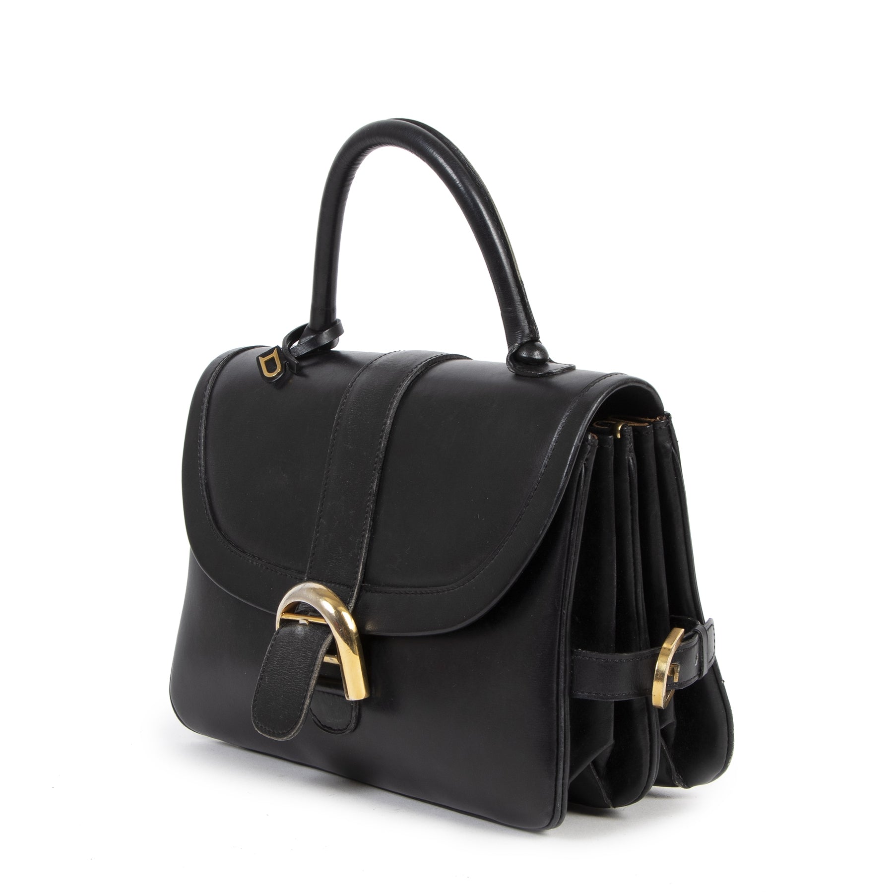 Authentic second-hand vintage Delvaux Black Brillant Rouilly buy online webshop LabelLOV