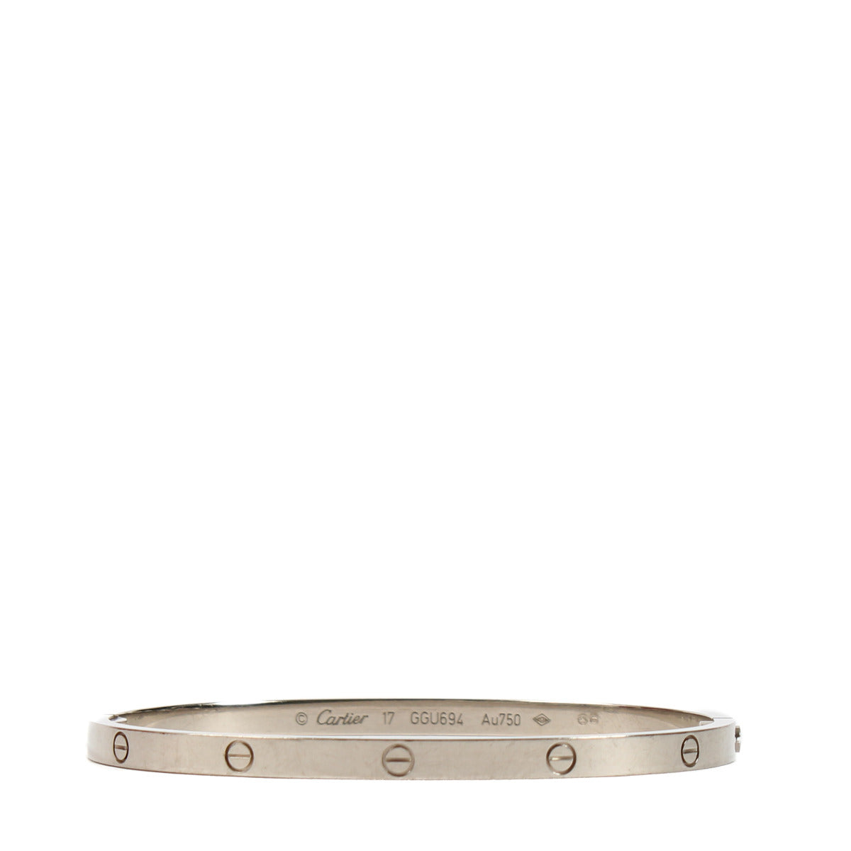 Cartier White Gold LOVE Small Bracelet - size 17