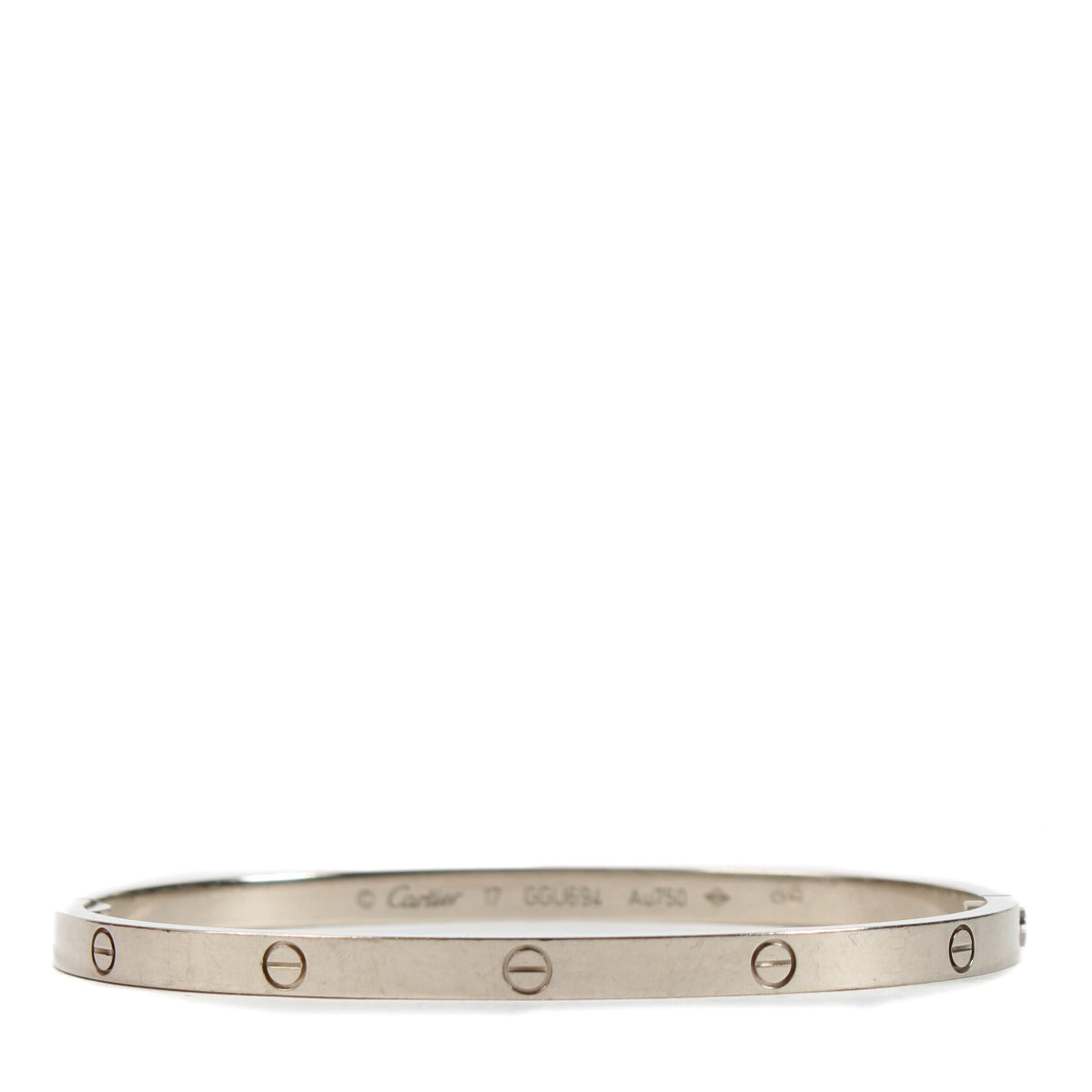 Cartier White Gold LOVE Small Bracelet - size 17
